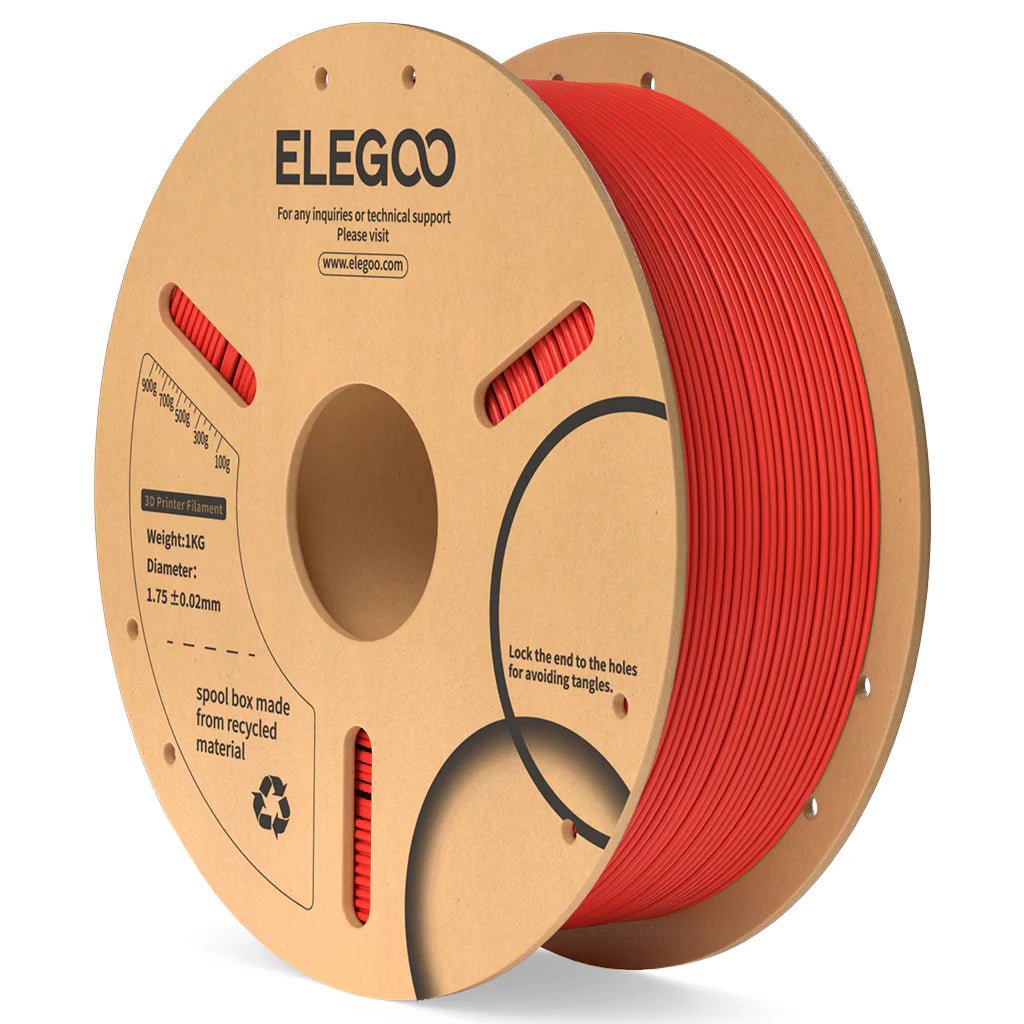 Elegoo PLA Filament 1.75mm – 1 kg - Rød - 3D Klubben
