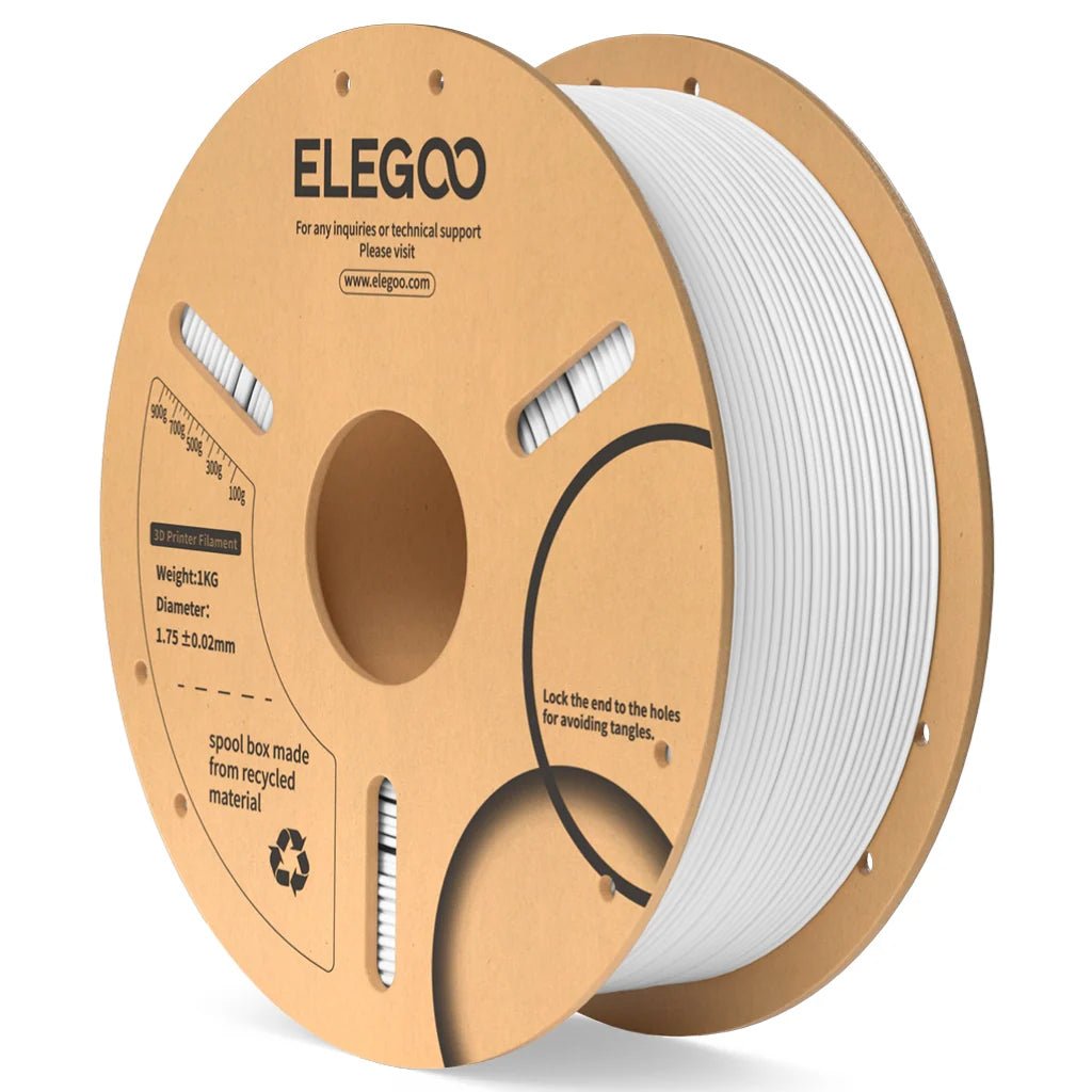 Elegoo PLA Filament 1.75mm – 1 kg - Hvit - 3D Klubben