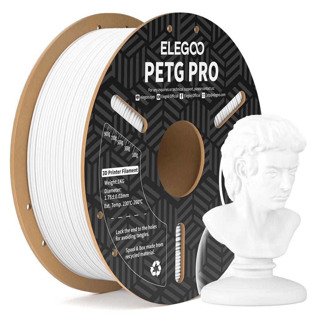 Elegoo PETG Pro 1kg - Hvit - 3D Klubben