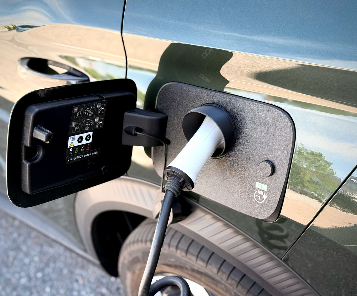 Snødeksel til ladeport montert på Citroën ë-C3 Aircross