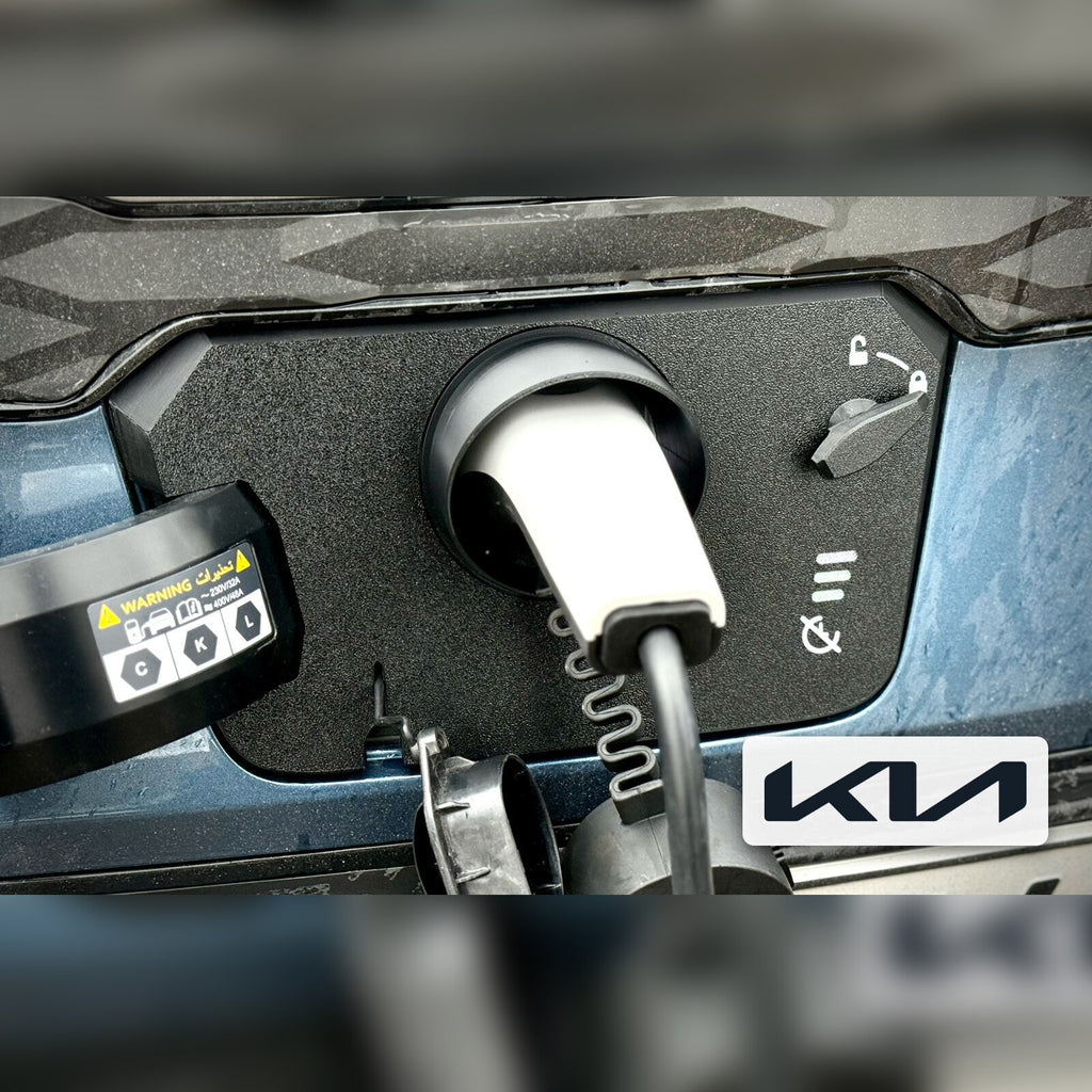 Snødeksel til ladeport montert på Kia Niro EV