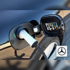 Snødeksel til ladeport montert på Mercedes-Benz EQS Sedan