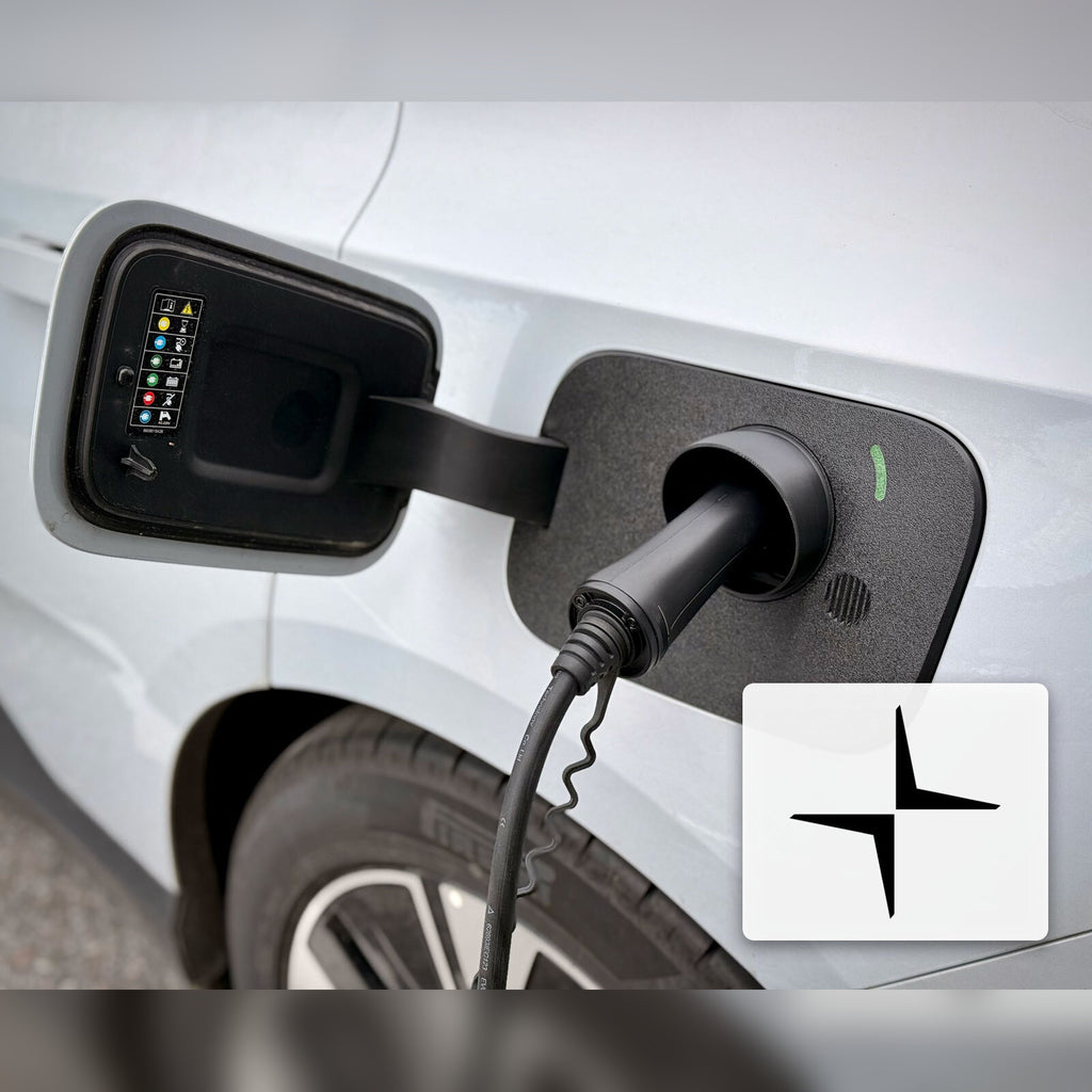 Snødeksel til ladeport montert på Polestar 4