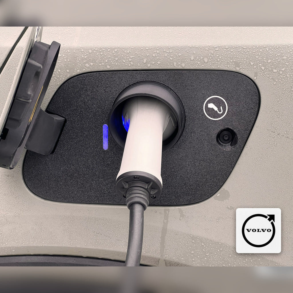 Snødeksel til ladeport montert på Volvo XC40 / EX40 / C40